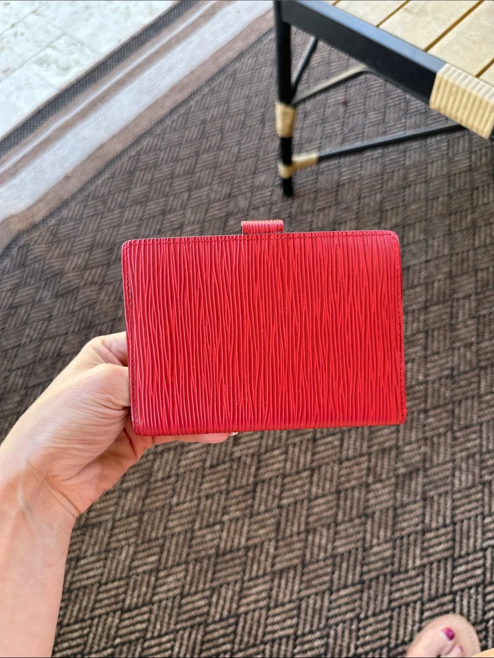 100% authentic red epi leather wallet